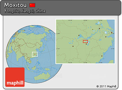 Savanna Style Location Map of Moxitou