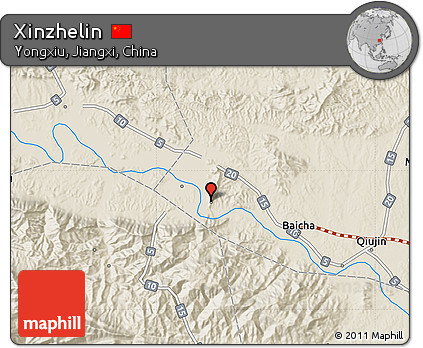 Shaded Relief Map of Xinzhelin