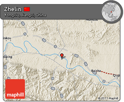 Shaded Relief Map of Zhelin