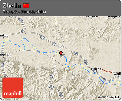 Shaded Relief Map of Zhelin
