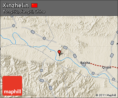 Shaded Relief Map of Xinzhelin