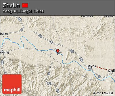 Shaded Relief Map of Zhelin