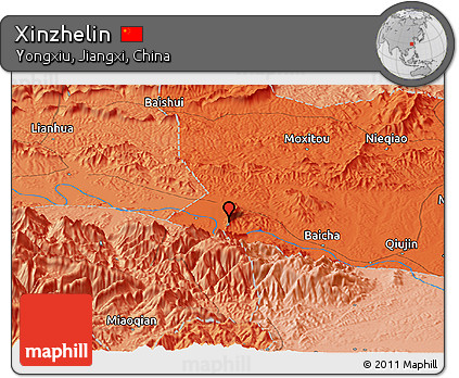 Political Panoramic Map of Xinzhelin