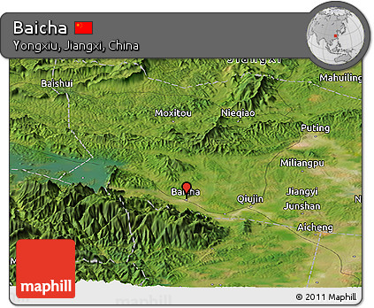 Satellite Panoramic Map of Baicha