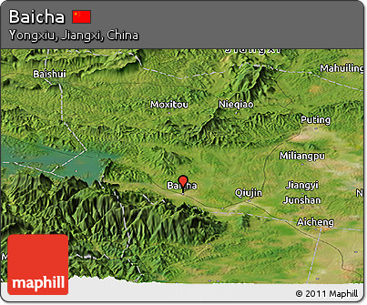 Satellite Panoramic Map of Baicha