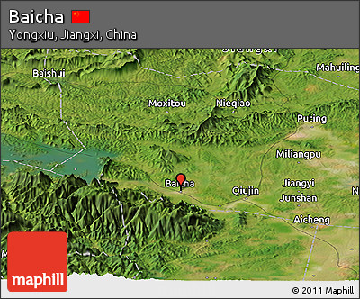 Satellite Panoramic Map of Baicha