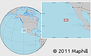 Gray Location Map of the area around 29° 16' 6" N, 118° 55' 30" W