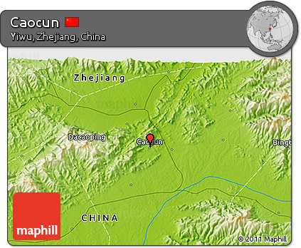 Physical 3D Map of Caocun