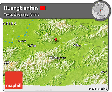 Physical 3D Map of Huangtianfan