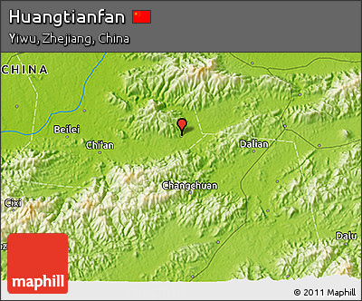 Physical 3D Map of Huangtianfan