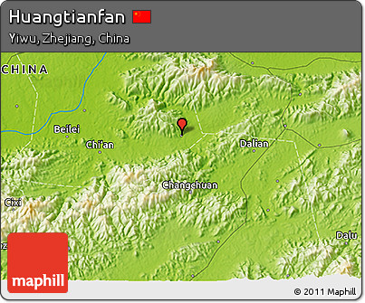 Physical 3D Map of Huangtianfan