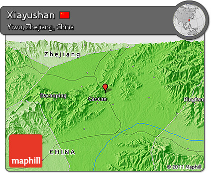 Political 3D Map of Xiayushan