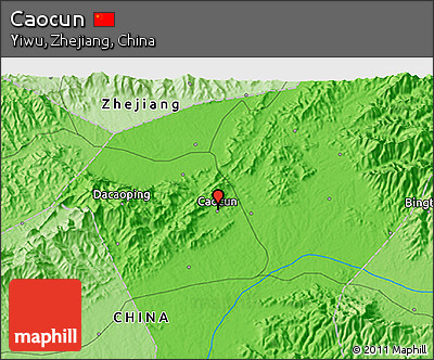Political 3D Map of Caocun