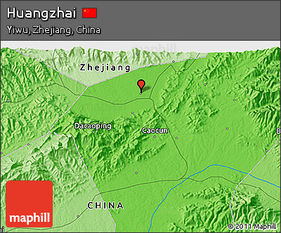 Political 3D Map of Huangzhai