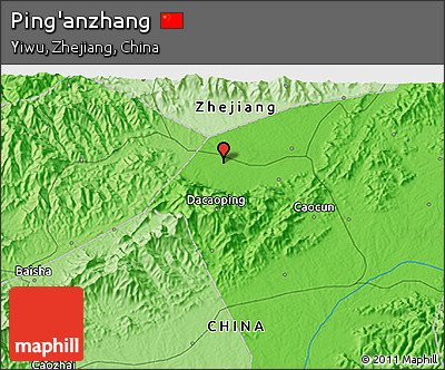 Political 3D Map of Ping'anzhang
