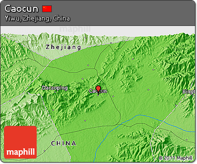 Political 3D Map of Caocun