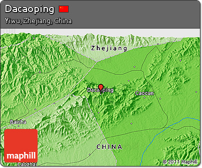 Political 3D Map of Dacaoping