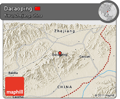 Shaded Relief 3D Map of Dacaoping