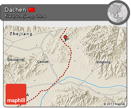 Shaded Relief 3D Map of Dachen