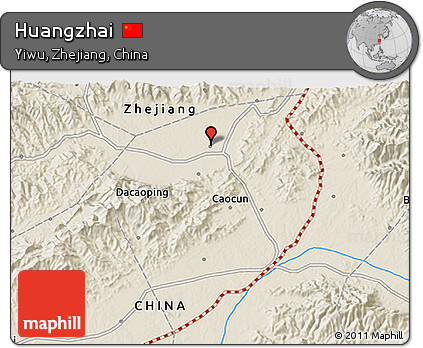 Shaded Relief 3D Map of Huangzhai