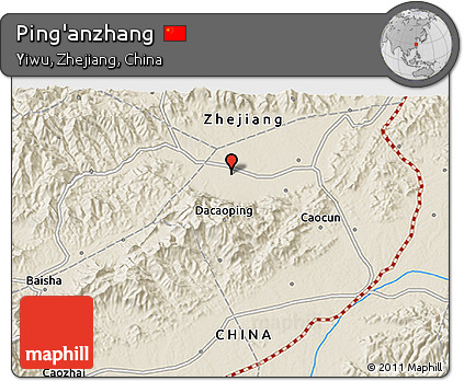Shaded Relief 3D Map of Ping'anzhang