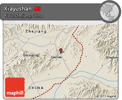 Shaded Relief 3D Map of Xiayushan