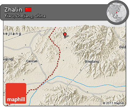 Shaded Relief 3D Map of Zhalin