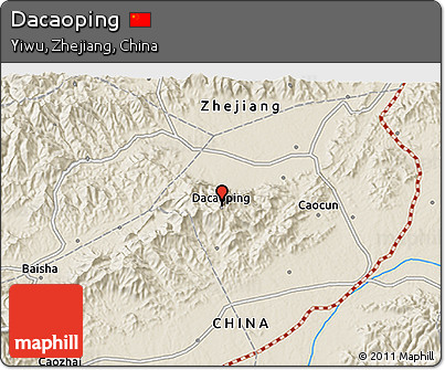 Shaded Relief 3D Map of Dacaoping