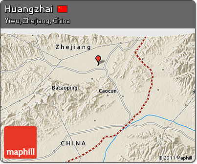 Shaded Relief 3D Map of Huangzhai