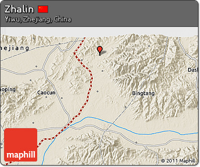Shaded Relief 3D Map of Zhalin