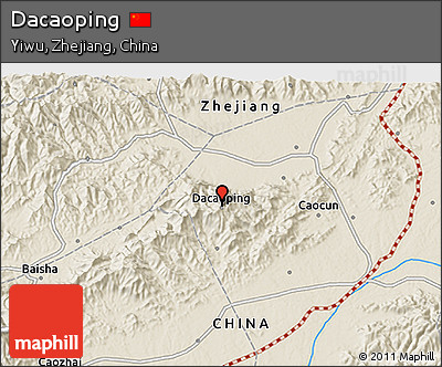 Shaded Relief 3D Map of Dacaoping