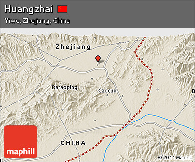 Shaded Relief 3D Map of Huangzhai