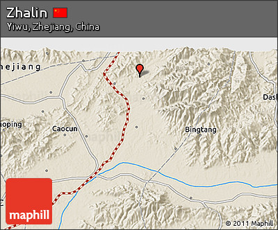 Shaded Relief 3D Map of Zhalin