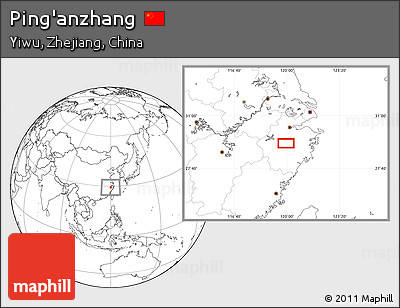 Blank Location Map of Ping'anzhang