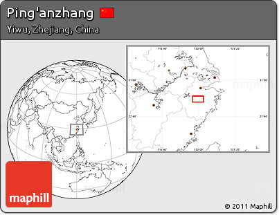 Blank Location Map of Ping'anzhang