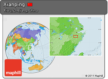 Political Location Map of Xianping