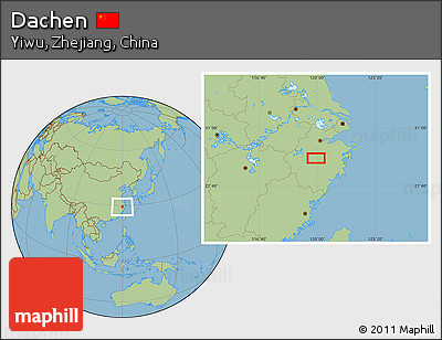 Savanna Style Location Map of Dachen