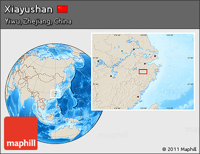 Shaded Relief Location Map of Xiayushan