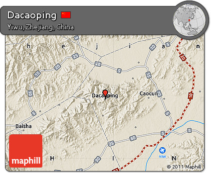 Shaded Relief Map of Dacaoping