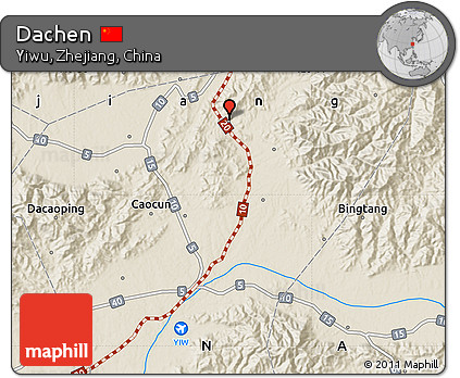 Shaded Relief Map of Dachen