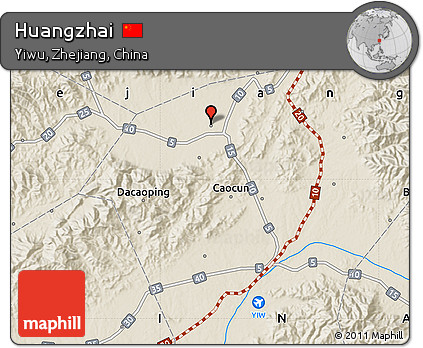 Shaded Relief Map of Huangzhai