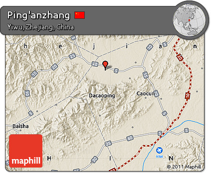 Shaded Relief Map of Ping'anzhang