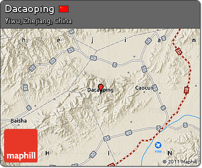 Shaded Relief Map of Dacaoping