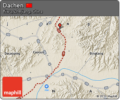 Shaded Relief Map of Dachen