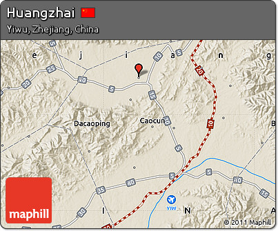 Shaded Relief Map of Huangzhai