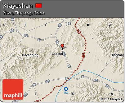 Shaded Relief Map of Xiayushan