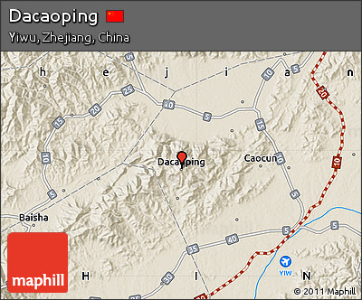 Shaded Relief Map of Dacaoping