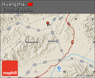 Shaded Relief Map of Huangzhai