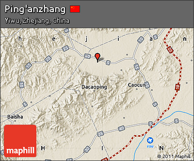 Shaded Relief Map of Ping'anzhang