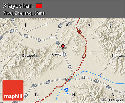 Shaded Relief Map of Xiayushan
